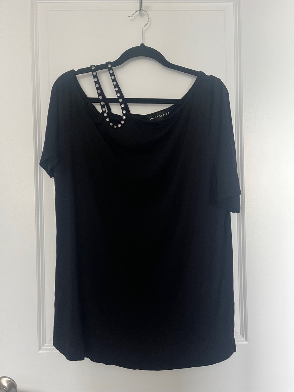 Love & Legend Black Stud-Accent Women's Top
